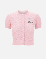 "Pointelle Knit Top" 057TP PINK SELF-PORTRAIT 