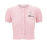 "Pointelle Knit Top" 057TP PINK SELF-PORTRAIT 