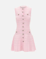 Mini abito in maglia traforata con strass 063SP PINK SELF-PORTRAIT 