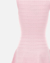 Mini abito in maglia traforata con strass 063SP PINK SELF-PORTRAIT 