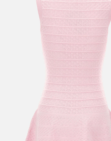 Mini abito in maglia traforata con strass 063SP PINK SELF-PORTRAIT 
