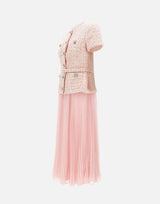 Abito midi su misura in bouclé con paillettes 164MP PINK SELF-PORTRAIT 
