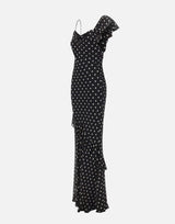 Abito lungo in georgette a pois 176XB BLACK SELF-PORTRAIT 