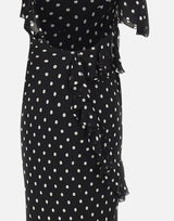 Abito lungo in georgette a pois 176XB BLACK SELF-PORTRAIT 