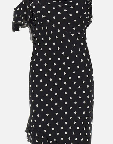 Abito lungo in georgette a pois 176XB BLACK SELF-PORTRAIT 