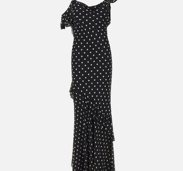 Abito lungo in georgette a pois 176XB BLACK SELF-PORTRAIT 