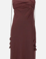 Abito in raso con inserti floreali 218MBU BURGUNDY SELF-PORTRAIT 
