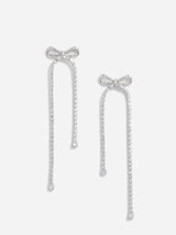 "Crystal Bow Dangle Earrings" 608ESL SILVER SELF-PORTRAIT 