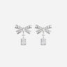 "Bow Crystal Drop Earrings" 614ESL SILVER SELF-PORTRAIT 