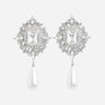 "Crystal Pearl Droplet Earrings" 623ESL SILVER SELF-PORTRAIT 