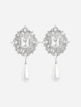"Crystal Pearl Droplet Earrings" 623ESL SILVER SELF-PORTRAIT 