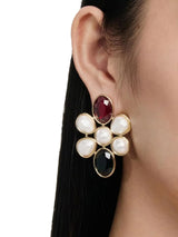 SELF-PORTRAIT "Pearl Crystal Cluster Earrings" MULTICOLOR Donna 
