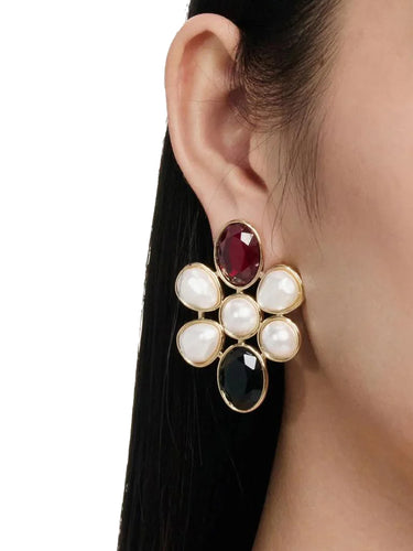SELF-PORTRAIT "Pearl Crystal Cluster Earrings" MULTICOLOR Donna 