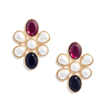 SELF-PORTRAIT "Pearl Crystal Cluster Earrings" MULTICOLOR Donna 