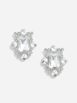 "Silver Crystal Cluster Earrings" 651ESL SILVER SELF-PORTRAIT 