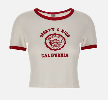 T-shirt "California Emblem Soft Ringer" TO073710509WH52 WHITE SPORTY & RICH 