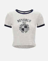 "BH Crest Soft Ringer Tee" T-shirt TO07376256GY18 GRAY SPORTY & RICH 