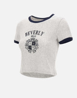 "BH Crest Soft Ringer Tee" T-shirt TO07376256GY18 GRAY SPORTY & RICH 