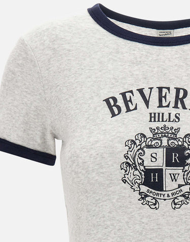 "BH Crest Soft Ringer Tee" T-shirt TO07376256GY18 GRAY SPORTY & RICH 