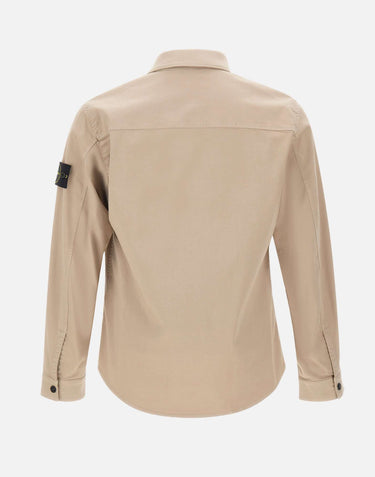 Overshirt in raso di cotone biologico stretch 1200015S0012 V009A STONE ISLAND 