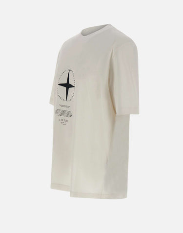 STONE ISLAND T-shirt in jersey di cotone WHITE Uomo 