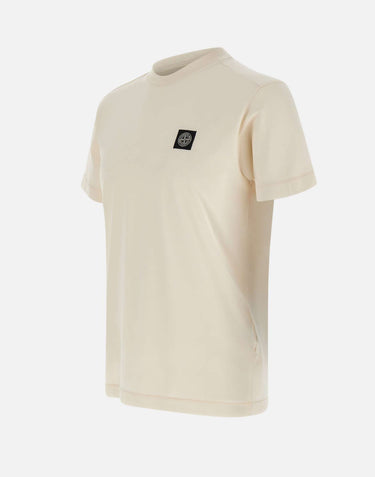 STONE ISLAND T-shirt in cotone WHITE Uomo 