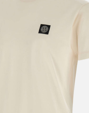 STONE ISLAND T-shirt in cotone WHITE Uomo 