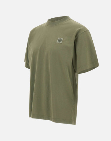 STONE ISLAND T-shirt in jersey di cotone biologico pettinato GREEN Uomo 