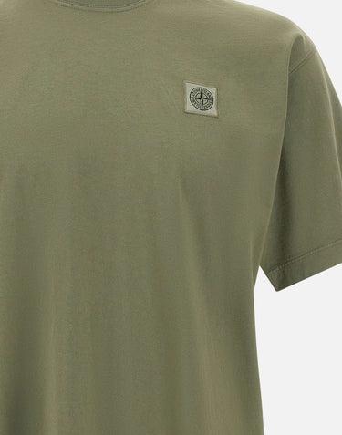 STONE ISLAND T-shirt in jersey di cotone biologico pettinato GREEN Uomo 