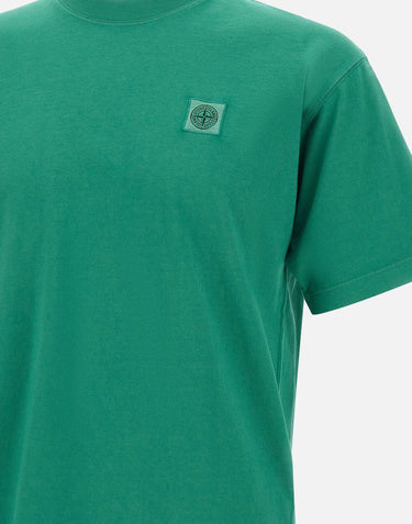 STONE ISLAND T-shirt in jersey di cotone biologico pettinato GREEN Uomo 
