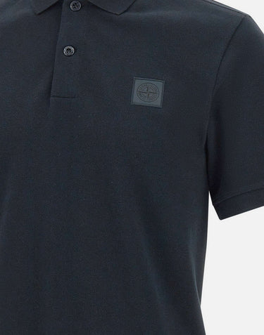 STONE ISLAND Polo in cotone BLACK Uomo 