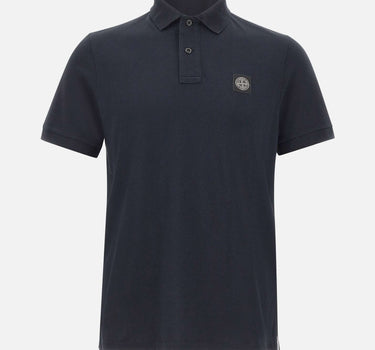 STONE ISLAND Polo in piqué di cotone BLUE Uomo 