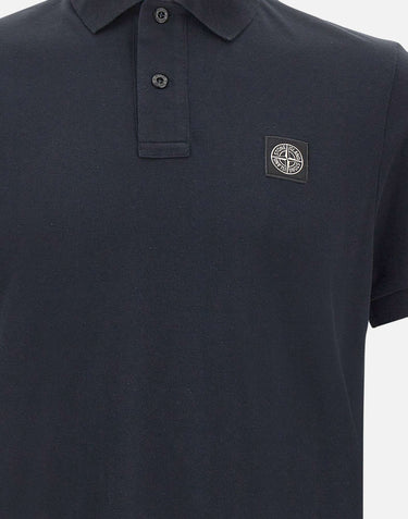 STONE ISLAND Polo in piqué di cotone BLUE Uomo 