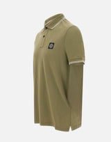 STONE ISLAND Polo in piqué di cotone GREEN Uomo 