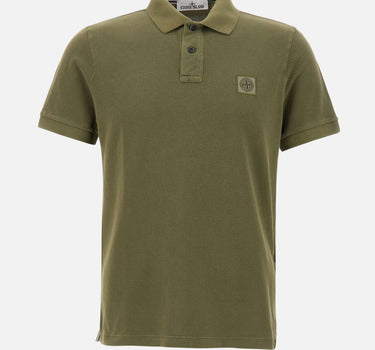 STONE ISLAND Polo in piqué di cotone GREEN Uomo 