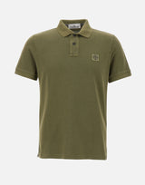 STONE ISLAND Polo in piqué di cotone GREEN Uomo 