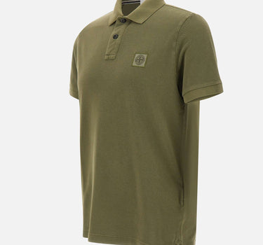 STONE ISLAND Polo in piqué di cotone GREEN Uomo 