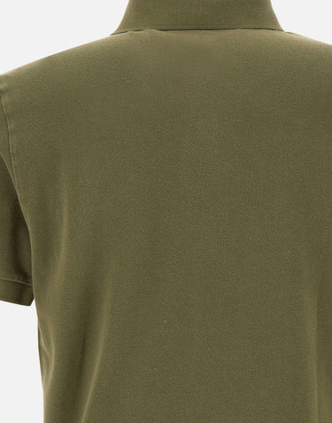 STONE ISLAND Polo in piqué di cotone GREEN Uomo 