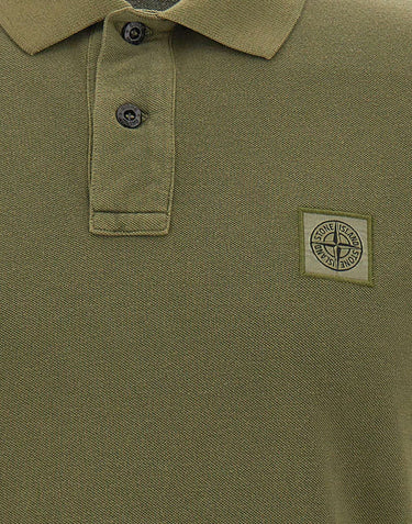 STONE ISLAND Polo in piqué di cotone GREEN Uomo 