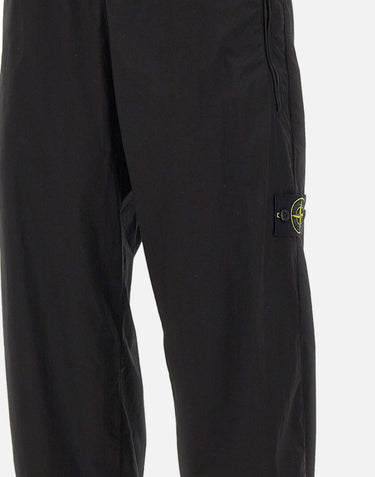 STONE ISLAND Pantalone in tela di cotone stretch "Paracadute" BLACK Uomo 