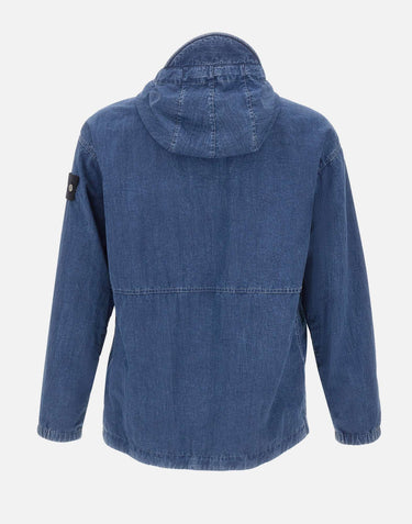 Giacca effetto denim con cappuccio 4100005S0J19 V0021 STONE ISLAND 