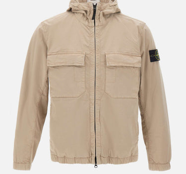 STONE ISLAND Giacca in twill di cotone stretch BEIGE Uomo 