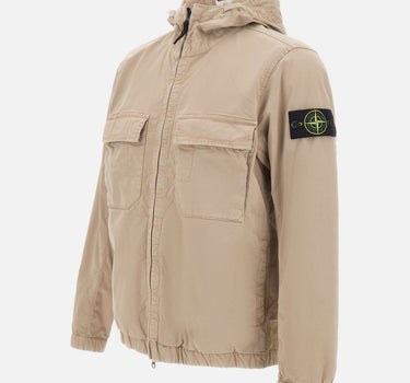 STONE ISLAND Giacca in twill di cotone stretch BEIGE Uomo 