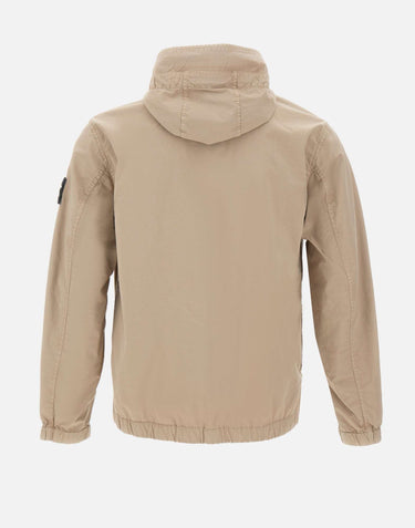 STONE ISLAND Giacca in twill di cotone stretch BEIGE Uomo 