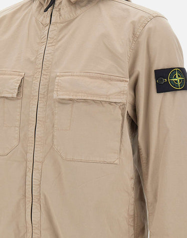 STONE ISLAND Giacca in twill di cotone stretch BEIGE Uomo 