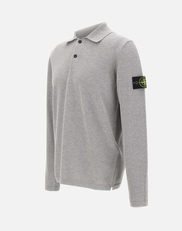 STONE ISLAND Polo in morbido cotone biologico GREY Uomo 