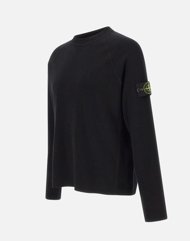 STONE ISLAND Maglione in morbido cotone biologico BLACK Uomo 