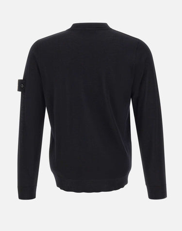 STONE ISLAND Maglia in pura lana BLACK Uomo 