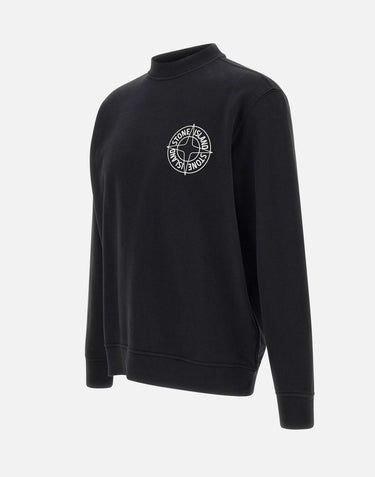 STONE ISLAND Felpa in cotone BLACK Uomo 