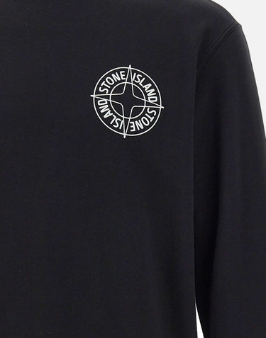 STONE ISLAND Felpa in cotone BLACK Uomo 